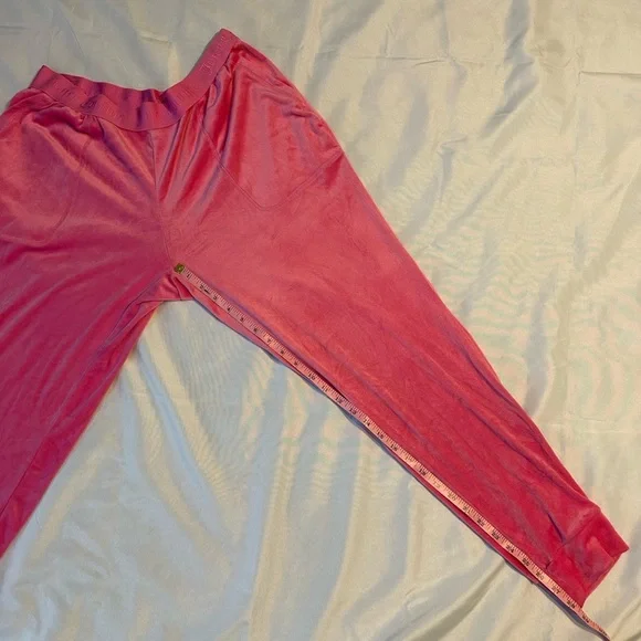 Pink Velour Juicy Couture Hoodie and Jogger Set - Picture 4 of 11